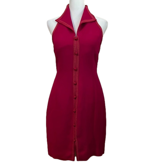 Vintage Andrea Jovine Petite Dress 8P Pink Halter - Picture 1 of 6
